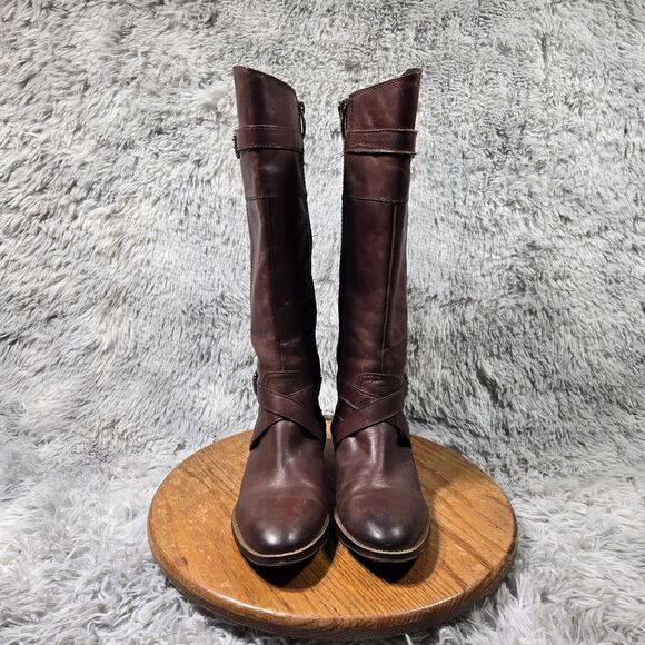 SE Boutique Sam Edelman Design Group Womens 7.5M Leather Knee High Buckle Boots - Picture 2 of 11